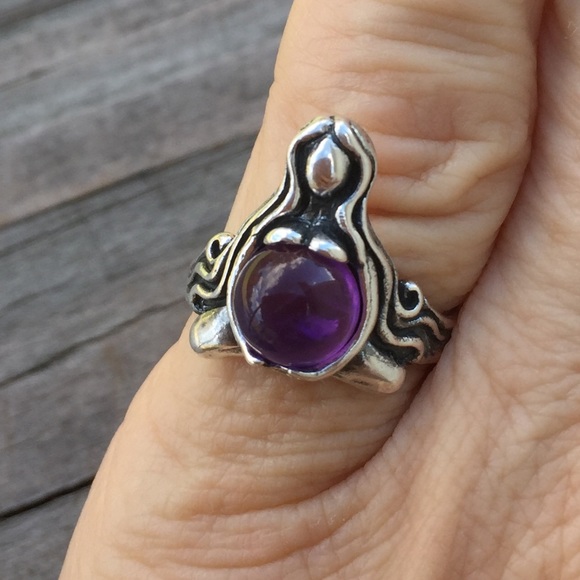 Goddess Abundance Ring Sterling Silver w/ Amethyst - Picture 14 of 16
